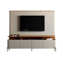 Ver imagem 2 de Rack com Painel para TV Bend 180cm MDF Portas Brise Louro e Luna com Dourado Casa Lar Shop