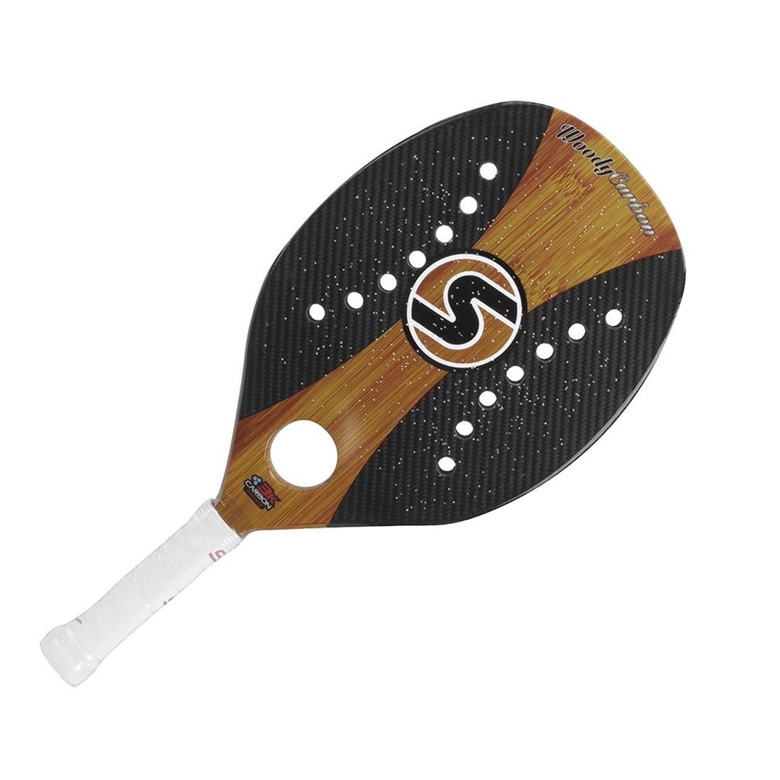 Raquete De Beach Tennis Sexy Woody Carbon K Preto Marrom Madeiramadeira