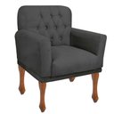 Ver imagem 2 de Poltrona Decorativa Retro Capitonê Bia Cinza Escuro