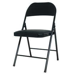 Cadeira Dobrável Bar Restaurante Almofadada Ferro Aço Preta - 1