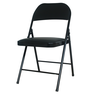 Cadeira Dobrável Bar Restaurante Almofadada Ferro Aço Preta - 1