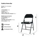 Ver imagem 5 de Cadeira Dobrável Bar Restaurante Almofadada Ferro Aço Preta