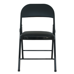 Cadeira Dobrável Bar Restaurante Almofadada Ferro Aço Preta - 2