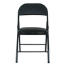 Cadeira Dobrável Bar Restaurante Almofadada Ferro Aço Preta - 2