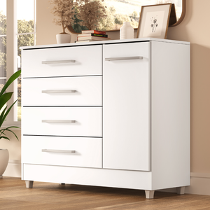 Comoda Laura 4 Gavs 1 Porta Branco