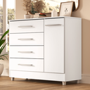 Ver imagem 1 de Comoda Laura 4 Gavs 1 Porta Branco