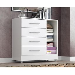 Comoda Laura 4 Gavs 1 Porta Branco - 3
