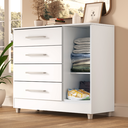 Ver imagem 2 de Comoda Laura 4 Gavs 1 Porta Branco