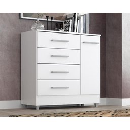 Comoda Laura 4 Gavs 1 Porta Branco - 2