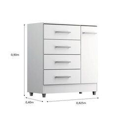 Comoda Laura 4 Gavs 1 Porta Branco - 4