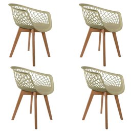 Kit 4 Cadeiras de Jantar Web Pé Wood Modelo Premium Madeira Maciça Original Fendi - 1