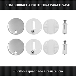 Kit de Fixação Vaso Sanitário Parafuso Assento Moderno Prata - 4