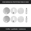 Ver imagem 4 de Kit de Fixação Vaso Sanitário Parafuso Assento Moderno Prata