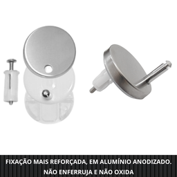 Kit de Fixação Vaso Sanitário Parafuso Assento Moderno Prata - 2