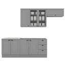 Ver imagem 1 de Cozinha Modulada 5 Pecas 280 Cm Ce379 Americana Cinza Calcare Henn Cinza Calcare
