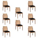 Ver imagem 1 de Kit 8 Cadeiras Decorativa Sala de Jantar Luxo Livia Facto Preto - Mozzelar