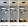 Lustre Pendente Luminaria 3 Arcos Aneis Luxo Perfil Infinito 48W Rustico Decoraçao Sala Jantar Luz L - 6