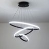 Lustre Pendente Luminaria 3 Arcos Aneis Luxo Perfil Infinito 48W Rustico Decoraçao Sala Jantar Luz L - 9