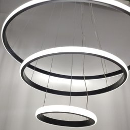 Lustre Pendente Luminaria 3 Arcos Aneis Luxo Perfil Infinito 48W Rustico Decoraçao Sala Jantar Luz L - 13