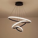Ver imagem 7 de Lustre Pendente Luminaria 3 Arcos Aneis Luxo Perfil Infinito 48W Rustico Decoraçao Sala Jantar Luz L
