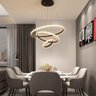 Lustre Pendente Luminaria 3 Arcos Aneis Luxo Perfil Infinito 48W Rustico Decoraçao Sala Jantar Luz L - 18