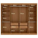 Ver imagem 2 de Guarda Roupa Casal Andara Soft 8 Portas Amêndoa Clean com Pés - Lopas
