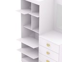 Ver imagem 6 de Cômoda com Roupeiro Armário Multiuso Cristal - Vlr Móveis: Branco/camarim