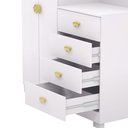 Ver imagem 4 de Cômoda com Roupeiro Armário Multiuso Cristal - Vlr Móveis: Branco/camarim