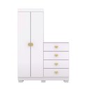 Ver imagem 2 de Cômoda com Roupeiro Armário Multiuso Cristal - Vlr Móveis: Branco/camarim
