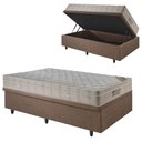 Ver imagem 1 de Base Box Baú 88x188 Linho com Colchão Airtech Ortobom Molas Ensacadas