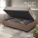 Ver imagem 3 de Base Box Baú 88x188 Linho com Colchão Airtech Ortobom Molas Ensacadas