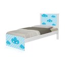Ver imagem 1 de Cama Solteiro com Cabeceira Adesivada Nuvem Menino