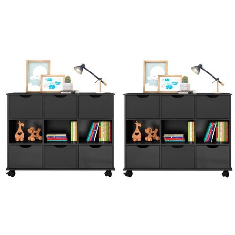 Kit 2 Nichos Organizadores com 6 Gavetas Preto/Preto - FdECOR