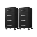 Ver imagem 1 de Kit 2 Gaveteiros para Escritório Gávea com Chave Preto Fosco – Móveis Leão