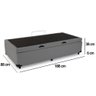Cama Box Baú Solteiro Sintético Sereneprime Cinza 88x188x44 - 5