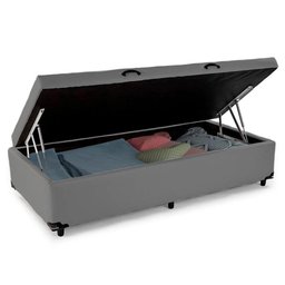 Cama Box Baú Solteiro Sintético Sereneprime Cinza 88x188x44 - 1