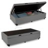 Cama Box Baú Solteiro Sintético Sereneprime Cinza 88x188x44 - 3
