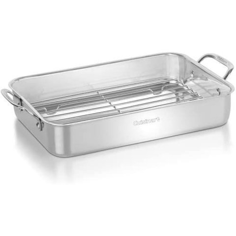 Cuisinart Assadeira de Aço Inoxidável 14" C/ Grelha Removível