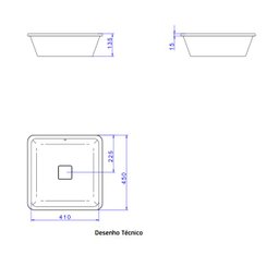 Cuba Quadrada de Embutir 40cm Branco Cubas Slim Deca - 3