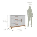 Ver imagem 4 de Quarto de Bebê Cômoda Fraldário e Guarda-roupa 3 Portas Hellen