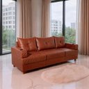 Ver imagem 1 de Sofá Essenza Living 3 Lugares Reclinável 235cm Terracota Veludo Bom Pastor
