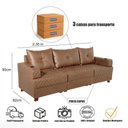 Ver mais imagens de Sofá Essenza Living 3 Lugares Reclinável 235cm Terracota Veludo Bom Pastor