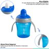 Copo Infantil Antivazamento Com Alça Para Bebê Com Bico Rígido Clingo - Azul - 2