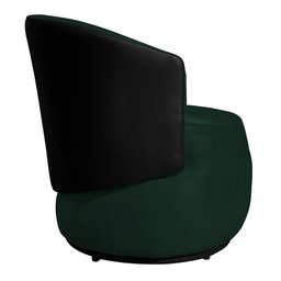 Poltrona Orgânica Decorativa Lara Veludo Verde/pu Preto - Montanaris Decor Md Montanaris Decor - 3