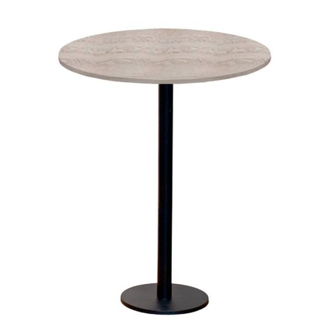 Mesa Pisa Beta Bistrô Fratini 107,50cm (a) Disco Redondo Preto Tampo Mdp Redondo Castanheira 60cm