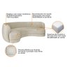 Sofá Curvo 2 Lugares Sala de Estar Recepção Noruega 150cm Suede - Doce Sonho Móveis Sala de Estar,ha - 4