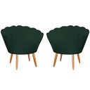 Ver imagem 1 de Kit 2 Poltronas Decorativa para Sala de Estar Charm Suede Verde - Montanaris Decor MD MONTANARIS DEC