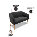 Ver imagem 5 de Kit 1 Namoradeira E 2 Poltronas Base Madeira Preto