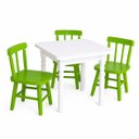 Ver imagem 2 de Conjunto Infantil 60x60 com 3 Cadeiras - Verde - Jm Móveis