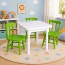 Ver imagem 1 de Conjunto Infantil 60x60 com 3 Cadeiras - Verde - Jm Móveis